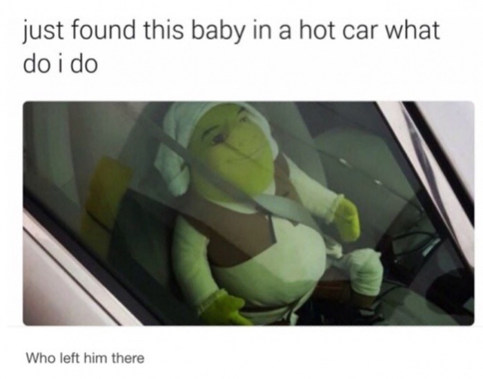 child left in car meme - just found this baby in a hot car what do i do Who left him there