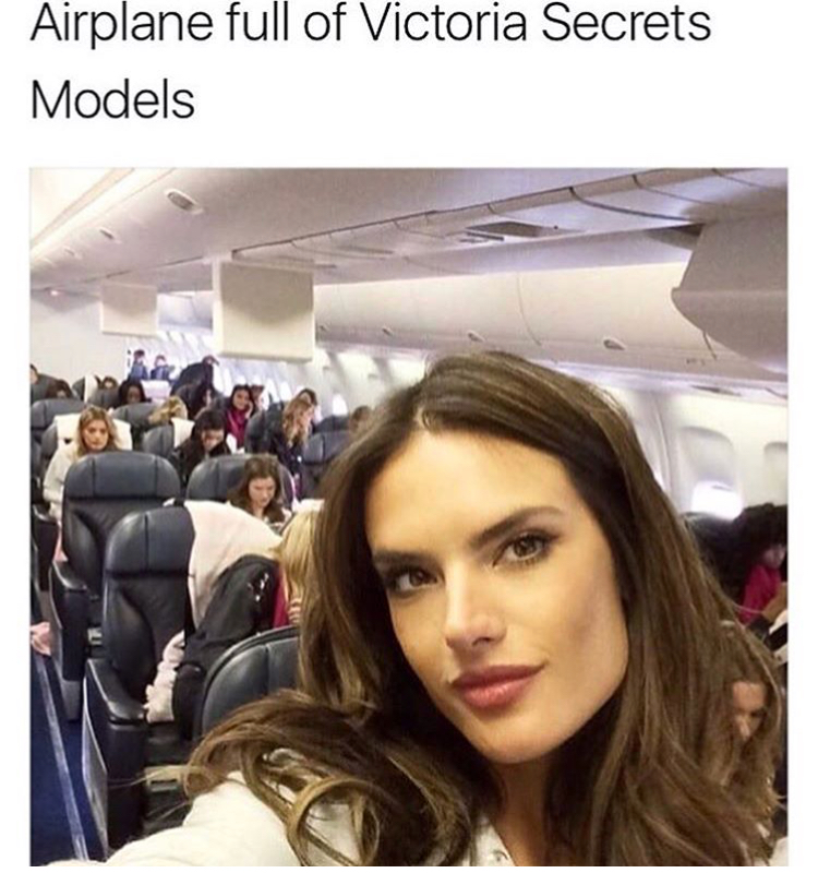 taken in planes - Airplane full of Victoria Secrets Models