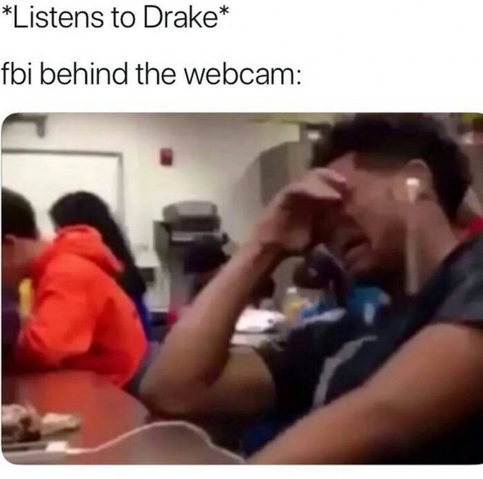 crying black kid listening to music - Listens to Drake fbi behind the webcam