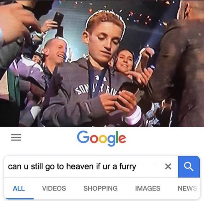 justin timberlake halftime 2018 meme - Google can u still go to heaven if ur a furry X Q All Videos Shopping Images News