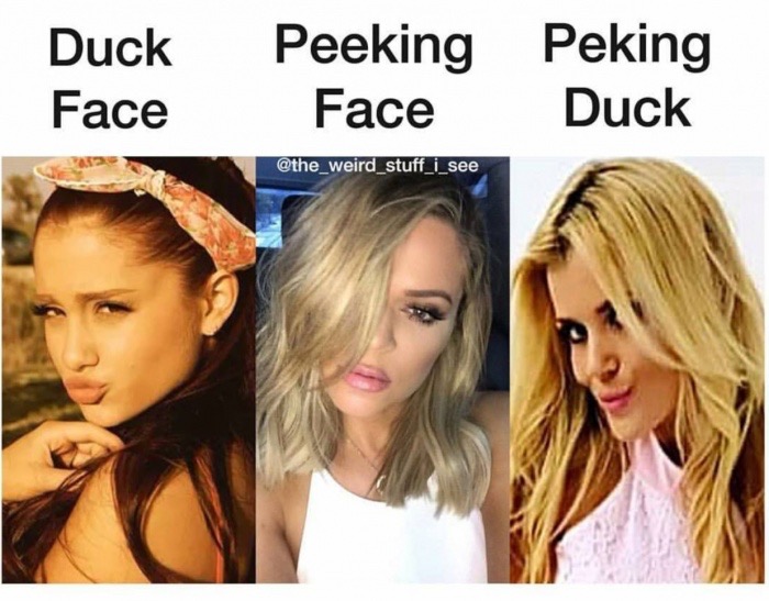 blond - Duck Face Peeking Face Peking Duck