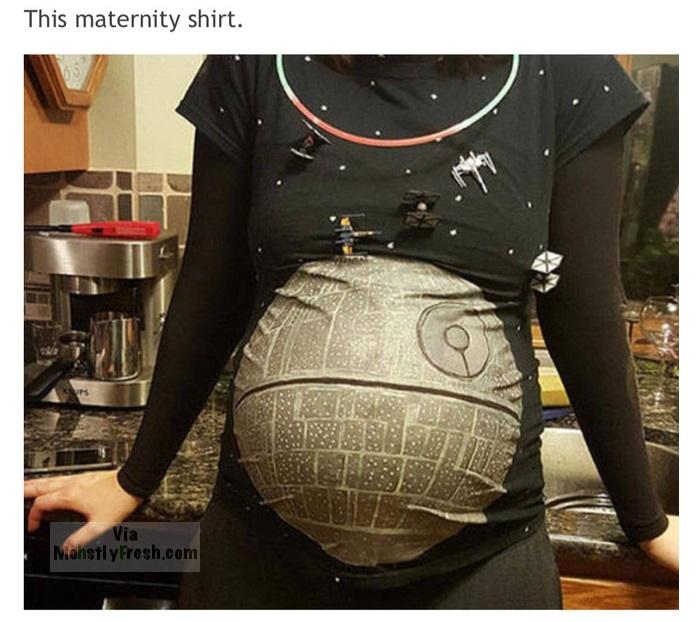 death star pregnancy shirt - This maternity shirt. Via MahstlyFresh.com