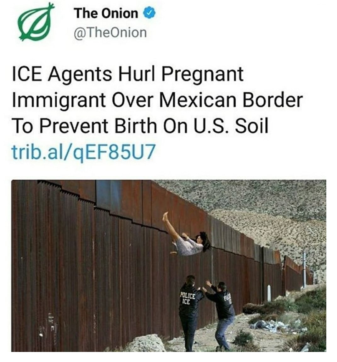wood - The Onion Ice Agents Hurl Pregnant Immigrant Over Mexican Border To Prevent Birth On U.S. Soil trib.alqEF8507 Police Ice