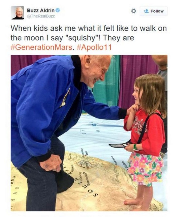 When i was child i ask. Buzz Aldrin meme.