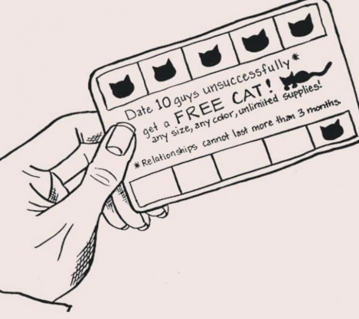 punch card funny - Date 10 guys unsuccessfully get a Free Cat! any size, any color, unlimited supplies! Relationships cannot last more than 3 months