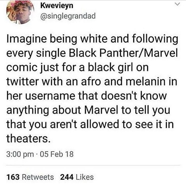 you are a magic skeleton - Kwevieyn Imagine being white and ing every single Black PantherMarvel comic just for a black girl on twitter with an afro and melanin in her username that doesn't know anything about Marvel to tell you that you aren't allowed to