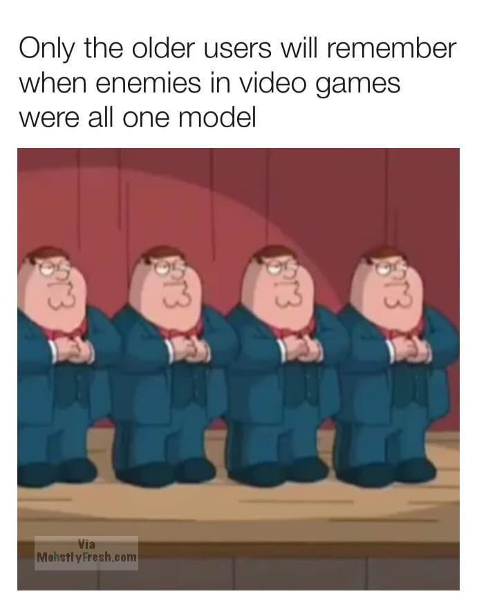 Family Guy meme about how video games always had just 1 bad guy