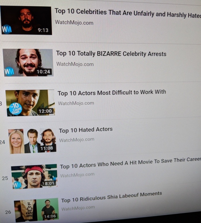 software - Top 10 Celebrities That Are Unfairly and Harshly Hatec WatchMojo.com Wm Top 10 Totally Bizarre Celebrity Arrests WatchMojo.com Top 10 Actors Most Difficult to Work With WatchMojo.com 3 100 10 Count Down Top 10 Hated Actors WatchMojo.com 24 Top 
