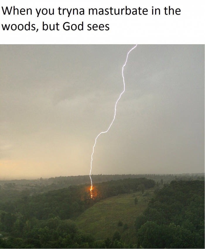 sky - When you tryna masturbate in the woods, but God sees