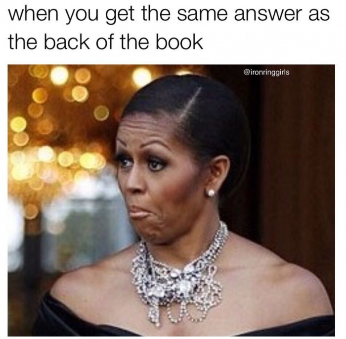 barack & michelle obama - when you get the same answer as the back of the book