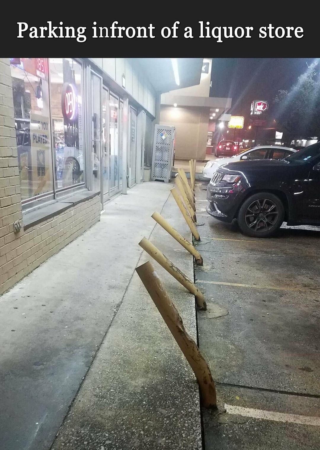 parking in front of liquor store - Parking infront of a liquor store