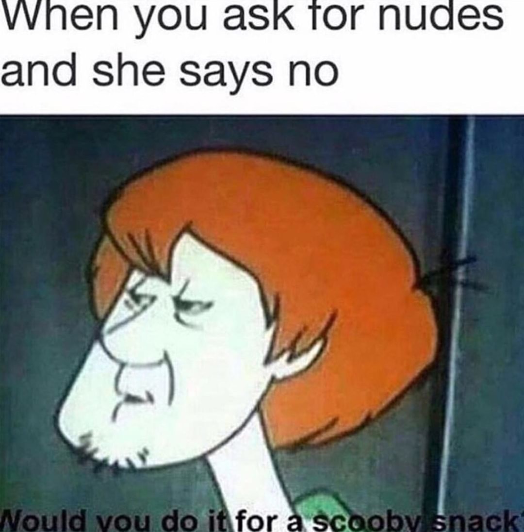 shaggy meme - When you ask for nudes and she says no Would you do it for a scooby snack