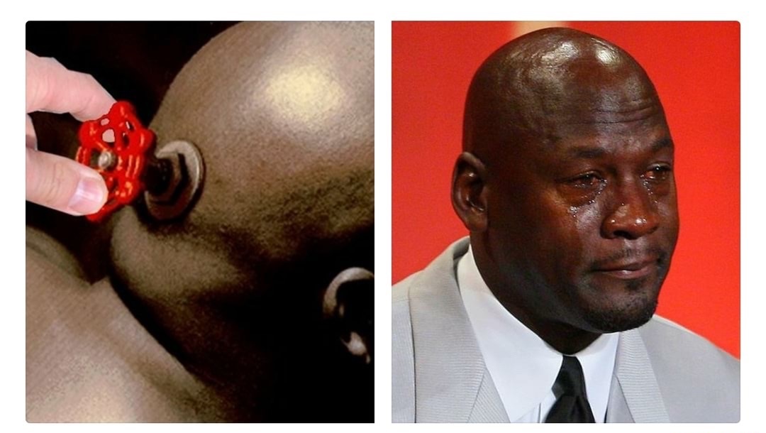 Crying Michael Jordan meme about
