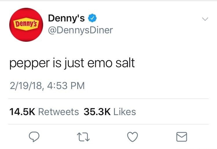 number - Denny's Denny's pepper is just emo salt 21918,