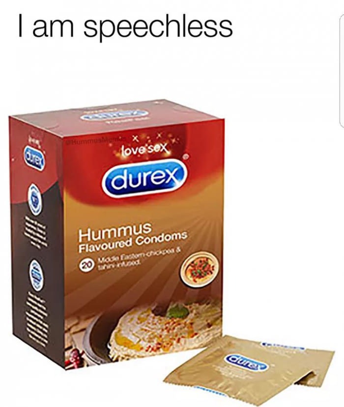 hummus condoms - Tam speechless . X2 Hummu Love'sex durex Hummus Flavoured Condoms 20 Mas cara & Quic