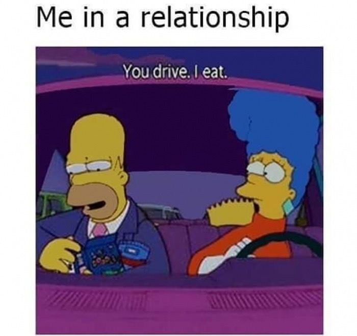 homer simpson instagram - Me in a relationship You drive. I eat.