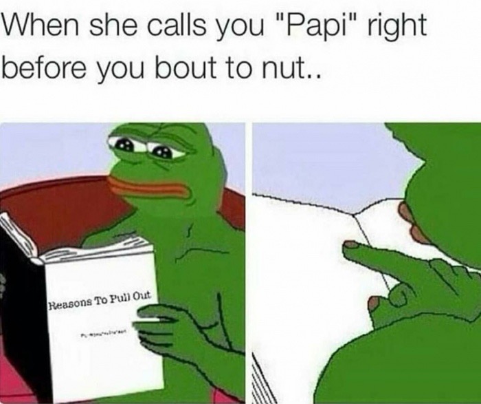dank meme reasons not to kill yourself meme - When she calls you "Papi" right before you bout to nut.. Reasons To Pull Out