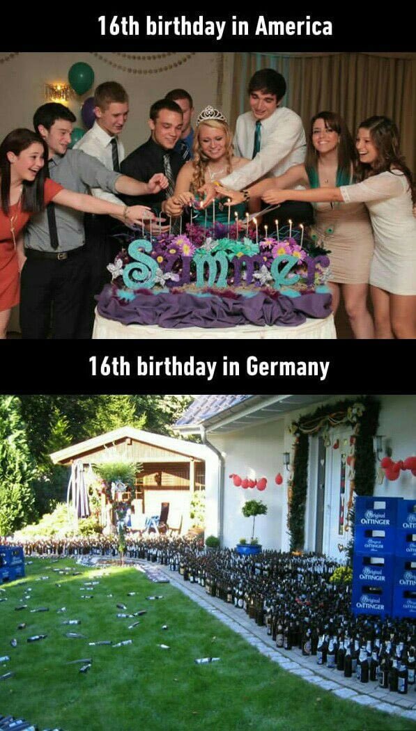 sweet sixteen meme - 16th birthday in America 16th birthday in Germany der Ottinger Omgr Ottinger