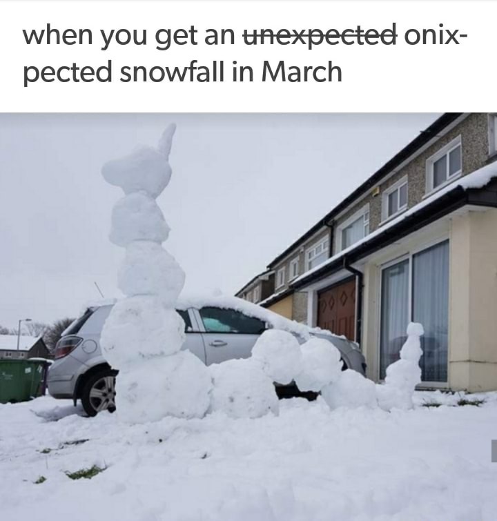 snow - when you get an unexpected onix pected snowfall in March Micizz