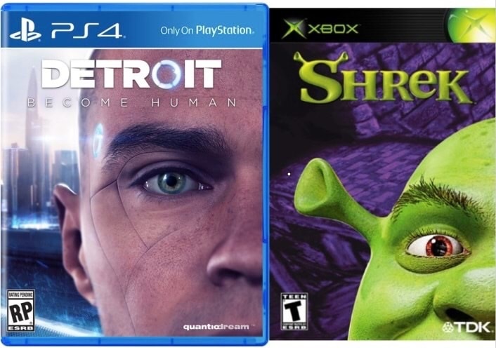 detroit become human box art - A X Xbox B. P S 4 Only on PlayStation Detroit Shrek Become Human quantiaiream Atdk.