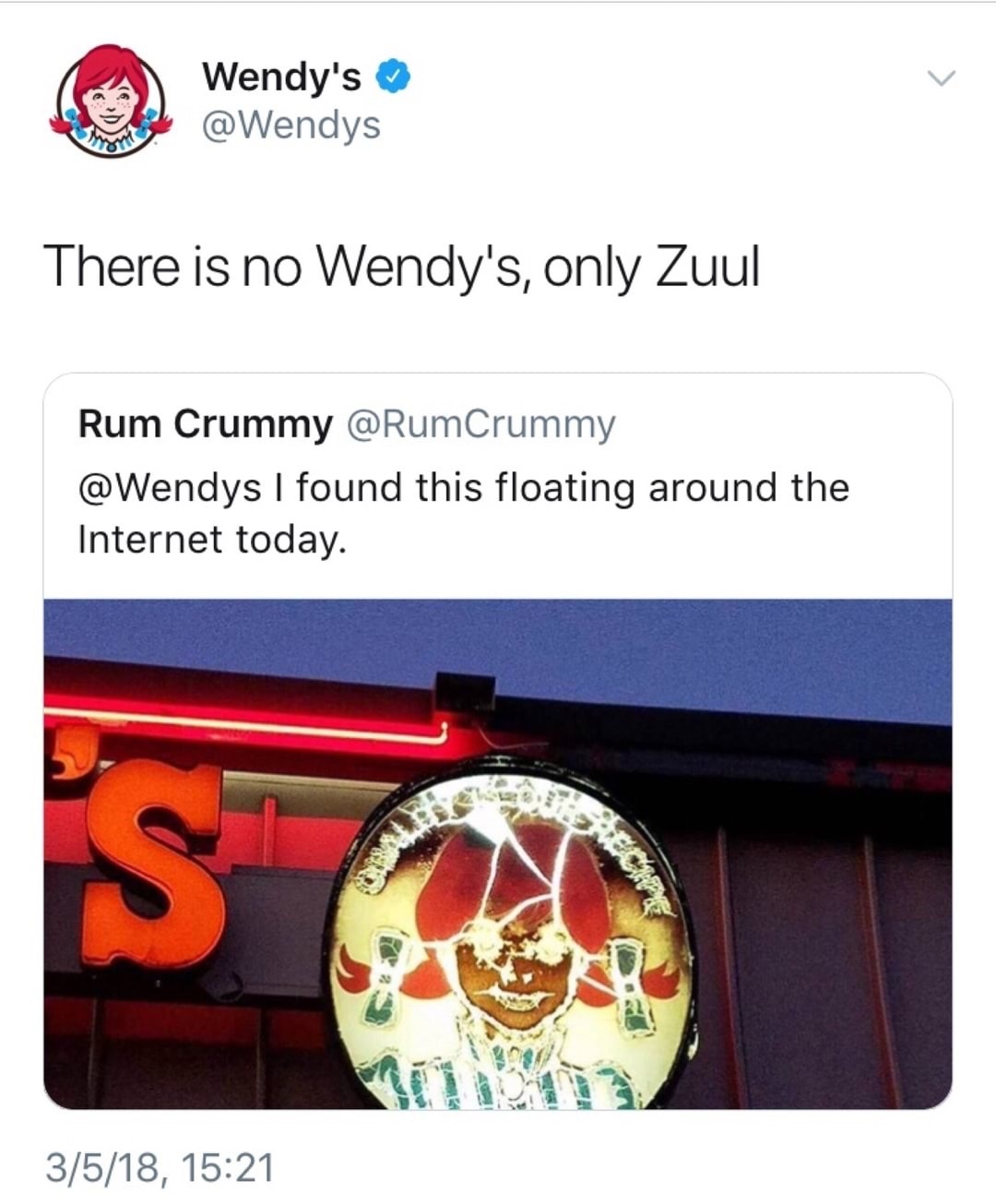 wendys logo devil - Wendy's There is no Wendy's, only Zuul Rum Crummy I found this floating around the Internet today. 3518,