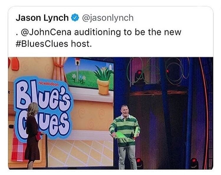 meme stream - john cena blue clues - Jason Lynch . auditioning to be the new Clues host. Oikolodeon Blues o ves