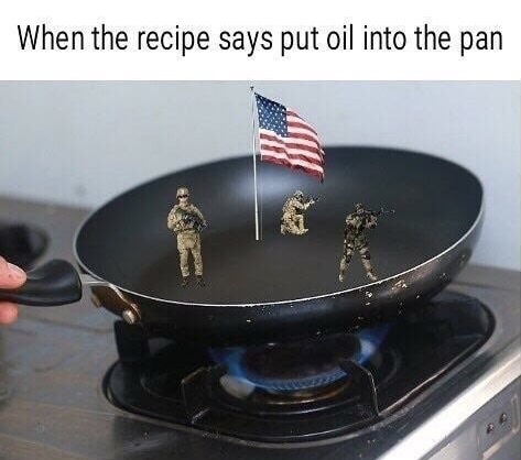 recipe says put oil into - When the recipe says put oil into the pan
