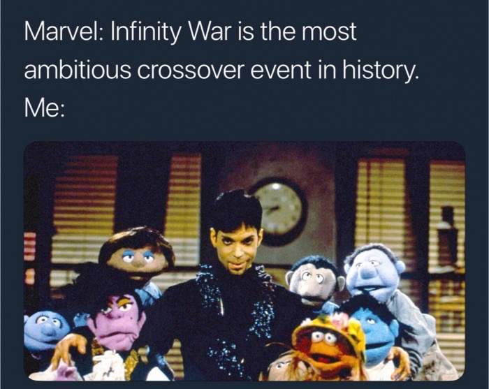 photo caption - Marvel Infinity War is the most ambitious crossover event in history. Me Yo.