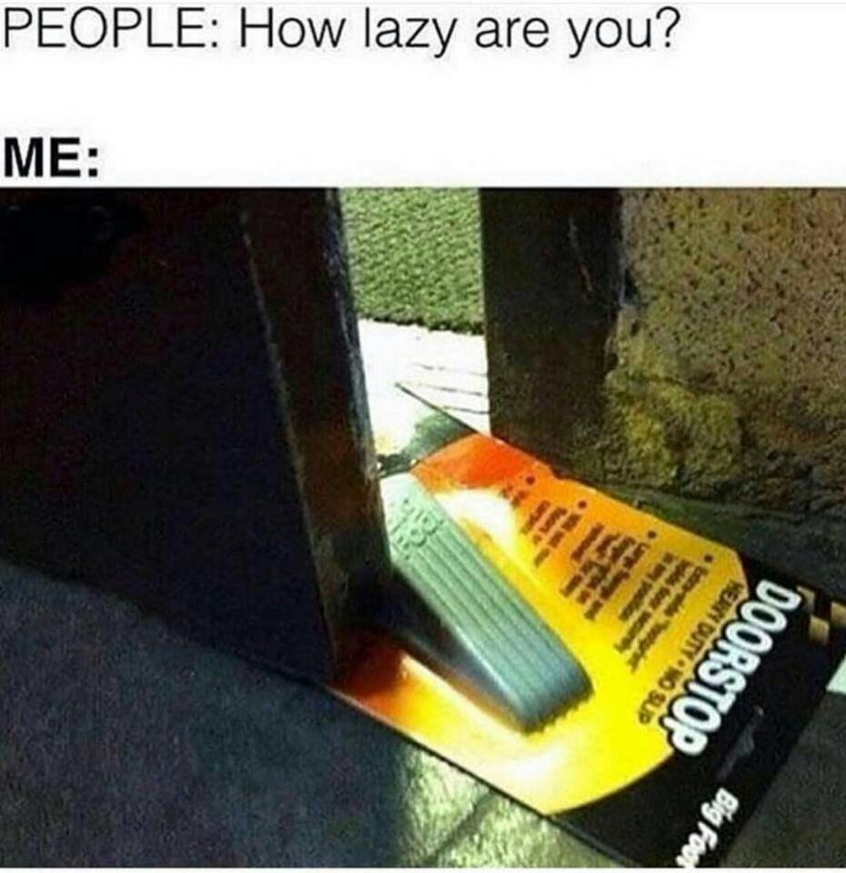 lazy meme - People How lazy are you? Me Menoutynosu Doorstop Big Foon
