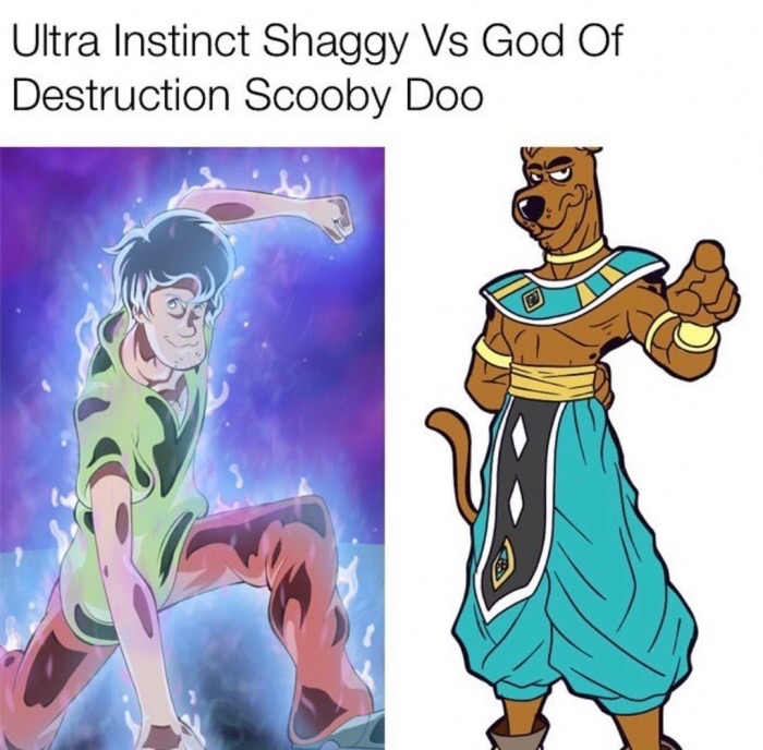 ultra instinct shaggy meme - Ultra Instinct Shaggy Vs God Of Destruction Scooby Doo