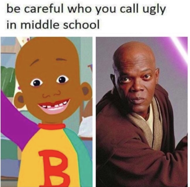 bill black kid cartoon - be careful who you call ugly in middle school