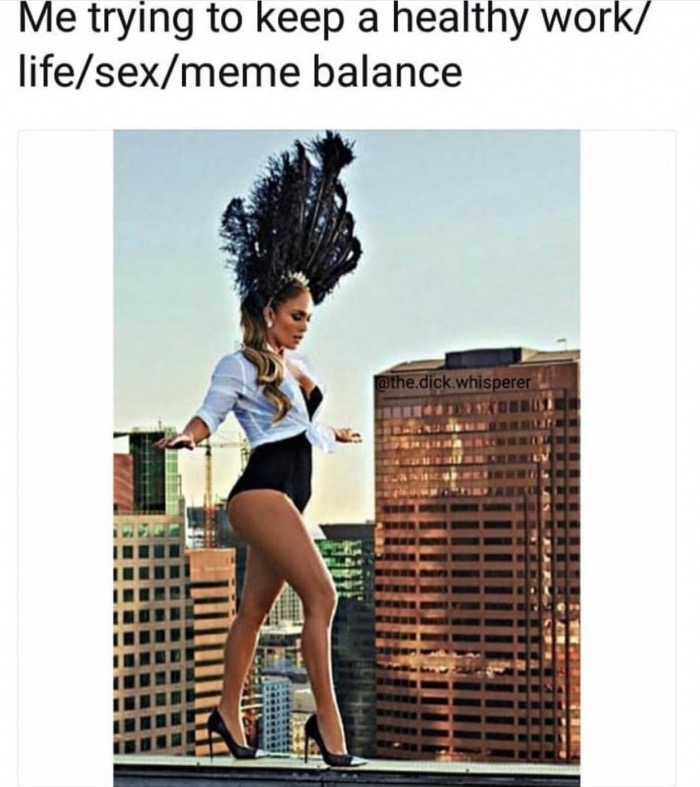 Friday TGIF meme about the balancing act of trying to keep all parts of your work and personal life in balance