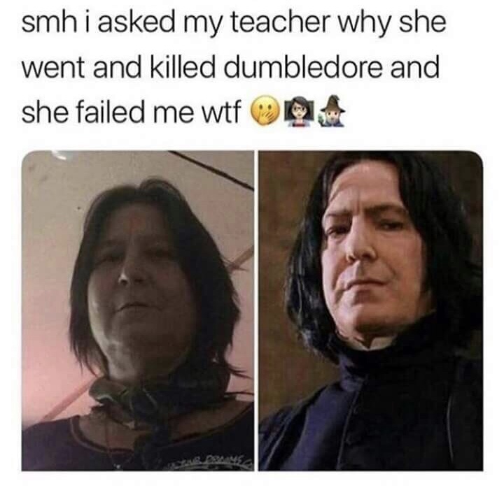 Friday TGIF meme about a teacher that looks like Snape from Harry Potter