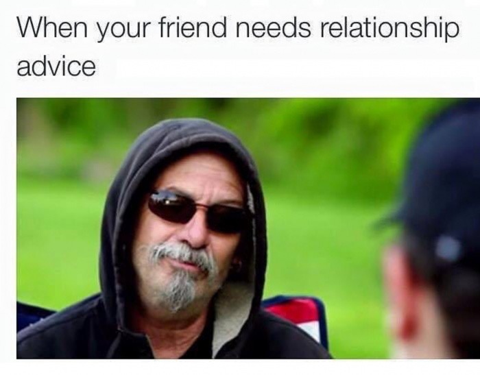 Friday TGIF meme about getting relationship advice from Fred