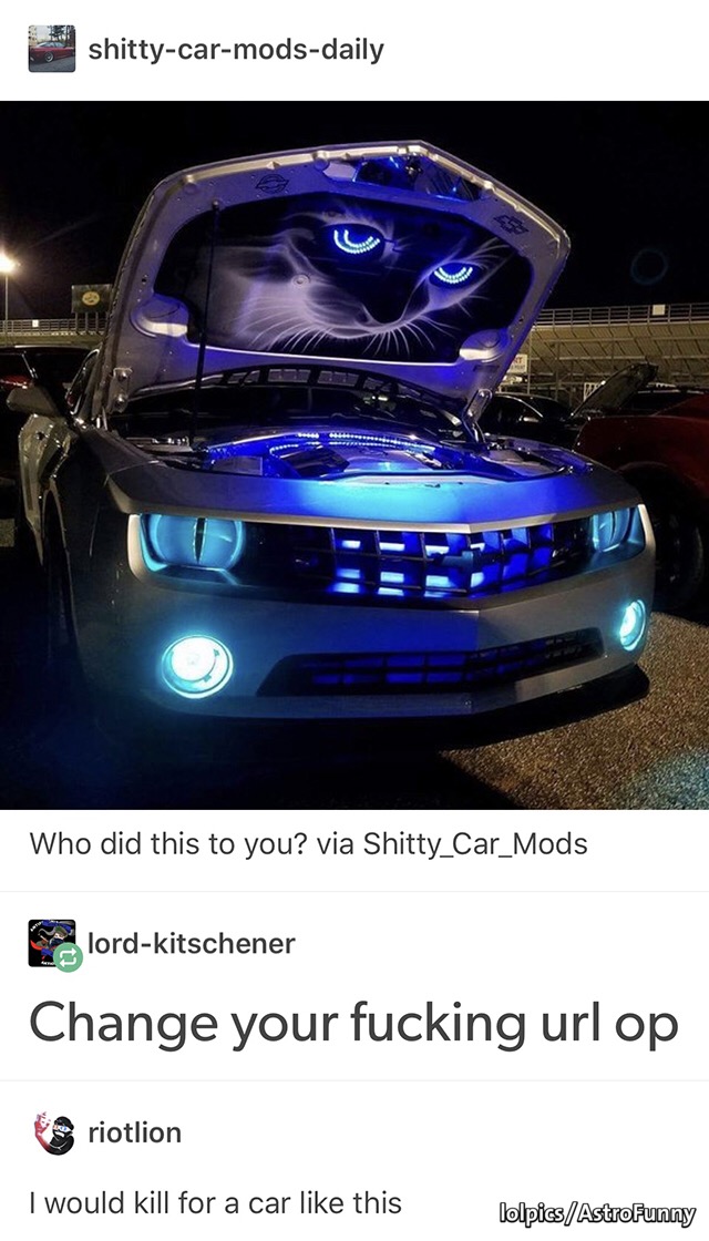 Friday TGIF meme with pic of a very cool car mod