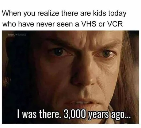 Friday TGIF meme about feeling old with pic of Lord Elrond from LotR