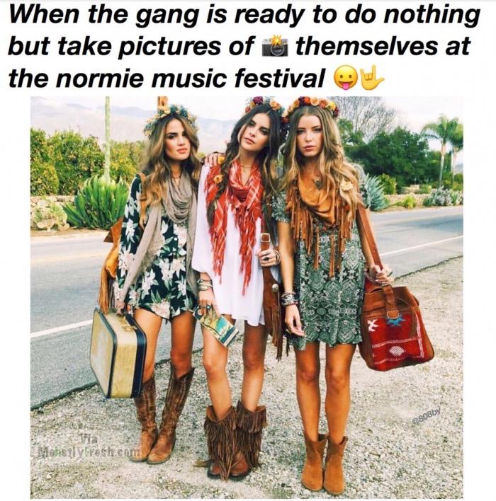 bohemian boho coachella outfits - When the gang is ready to do nothing but take pictures of othemselves at the normie music festival G8085 Wahell yeresh.com