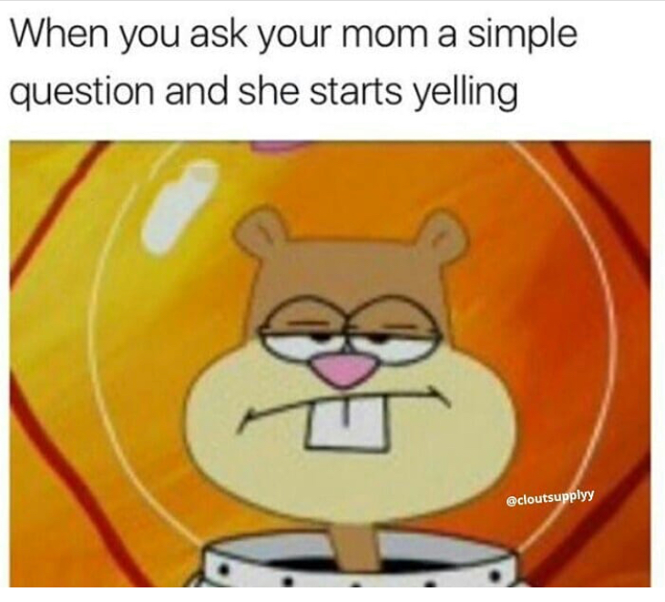 you ask a question meme - When you ask your mom a simple question and she starts yelling