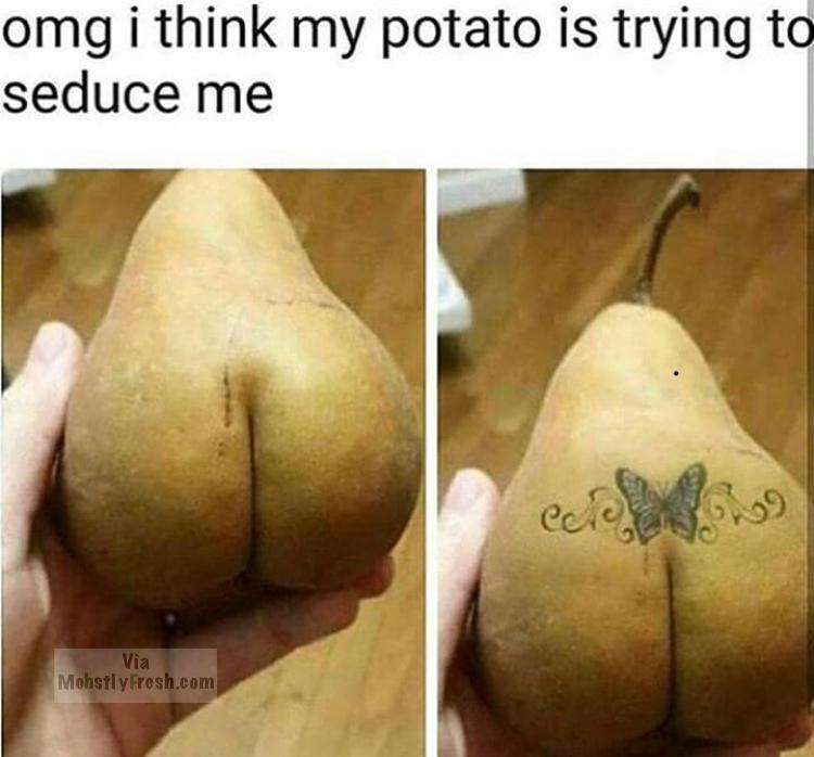 pear - omg i think my potato is trying to seduce me Via Mohstly Fresh.com