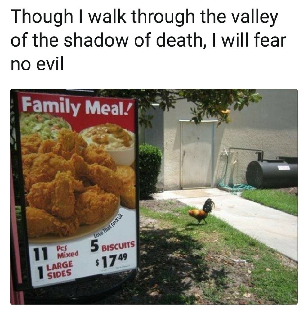 fast food - Though I walk through the valley of the shadow of death, I will fear no evil Family Meal! ve That Reoruft Pcs 11 Mixed Large Biscuits $1749 Sides