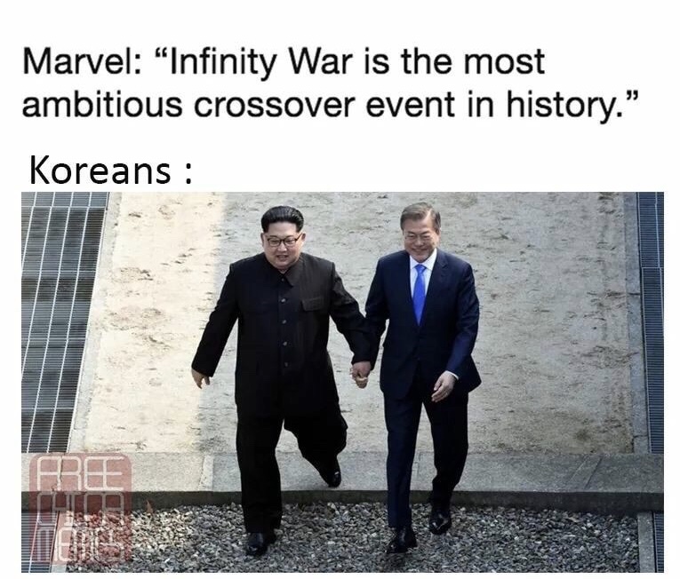 kim jong un moon jae - Marvel "Infinity War is the most ambitious crossover event in history." Koreans