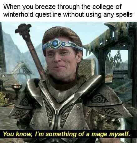 memes - you know i m something of a mage myself - When you breeze through the college of winterhold questline without using any spells You know, I'm something of a mage myself.