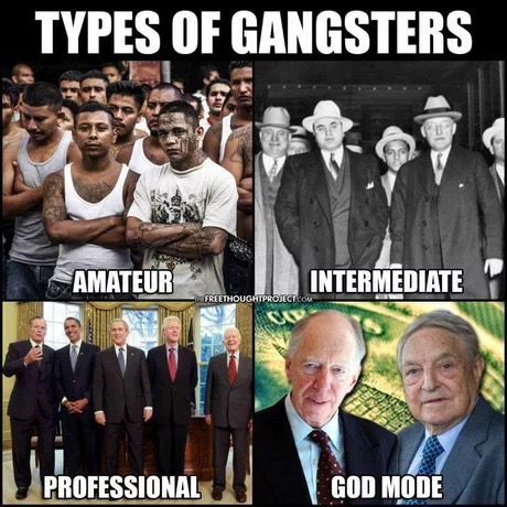 memes - rothschilds rockefellers - Types Of Gangsters Oy Amateur Intermediate Roiect.Com Professional God Mode