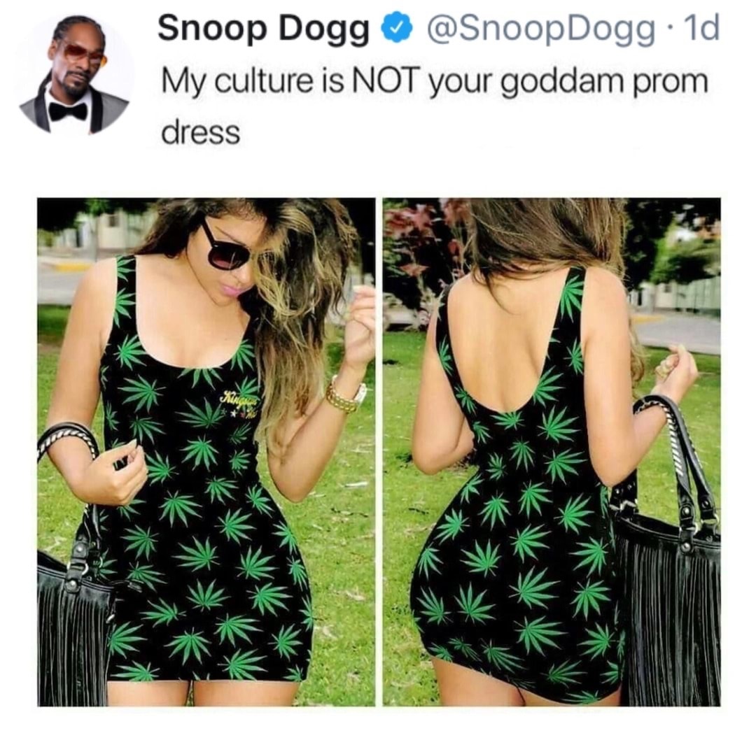 My marijuana culture is not your goddamn prom dress snoop dog