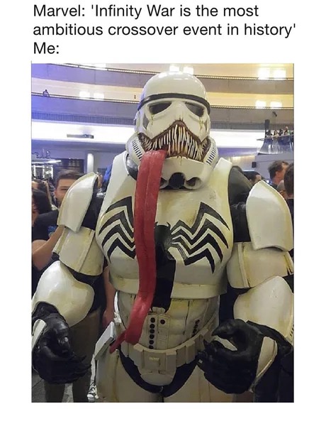 Storm Trooper and Venim cross-over cosplay