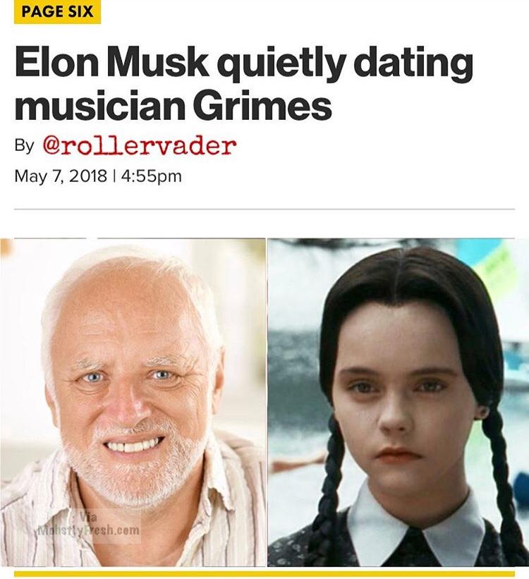 memes - jaw - Page Six Elon Musk quietly dating musician Grimes By pm Mohstly resh.com
