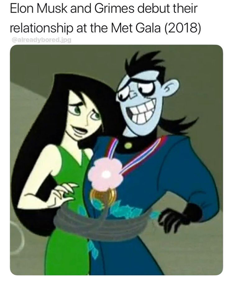 memes - shego and drakken - Elon Musk and Grimes debut their relationship at the Met Gala 2018