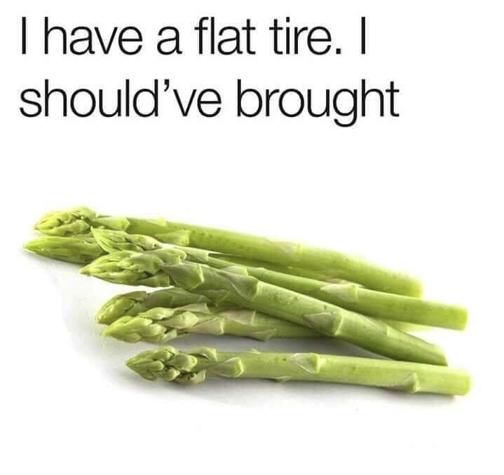 memes - should have brought asparagus - Thave a flat tire. I should've brought