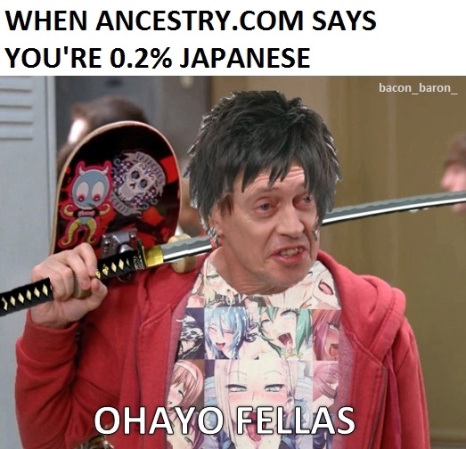 japanese memes - When Ancestry.Com Says You'Re 0.2% Japanese bacon_baron Ohayo Fellas