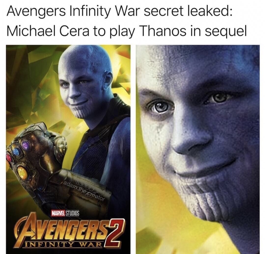 michael cera thanos - Avengers Infinity War secret leaked Michael Cera to play Thanos in sequel adam the creator Marvel Studios Avengers Infinity War